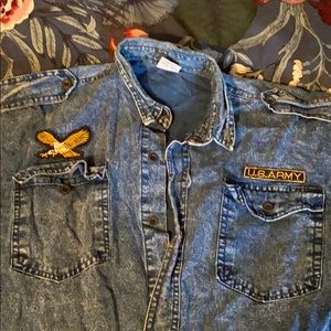 Vintage distressed US army jean top